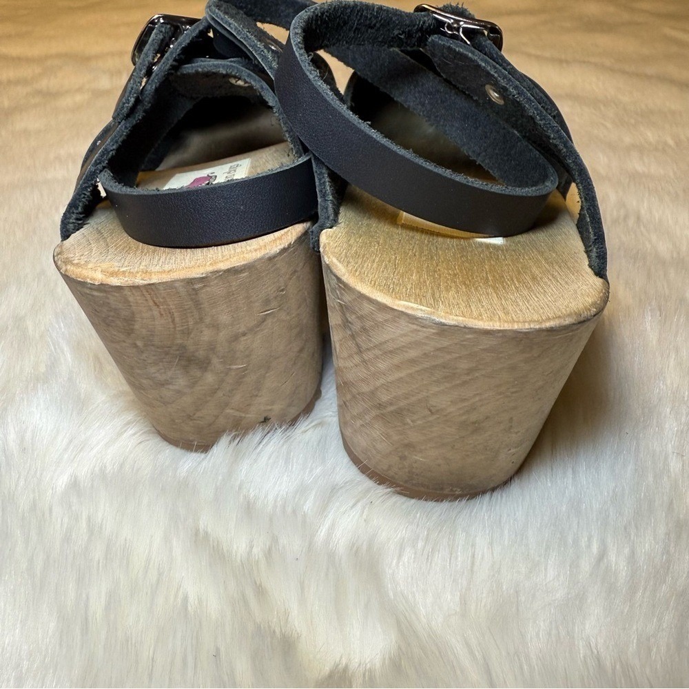 Chameleon Clogs handmade leather black ankle strap‎ size 39 - Picture 3 of 4